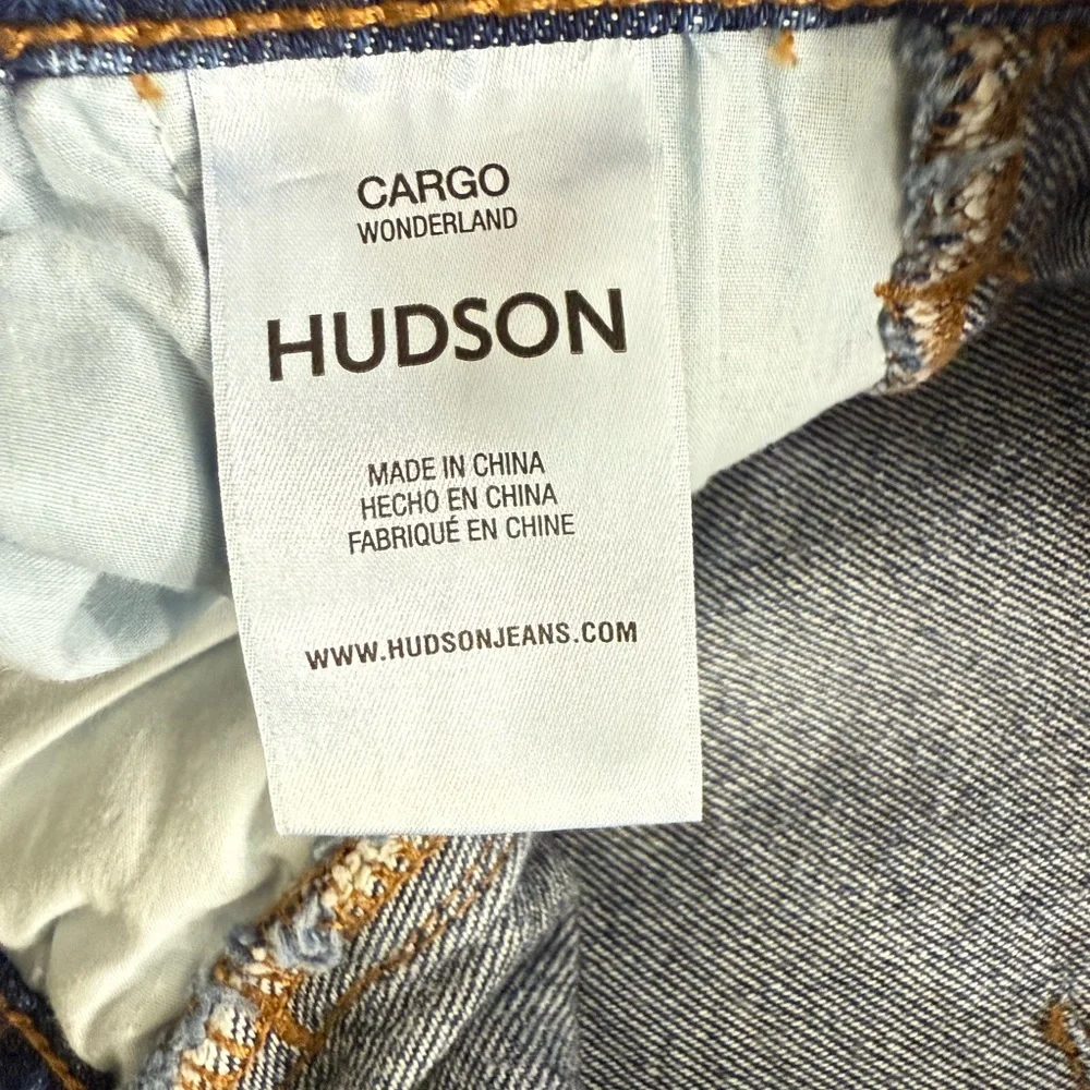 HUDSON Women’s High Rise Cargo Wide Leg Denim Jeans Blue 27 NWT - Picture 13 of 16